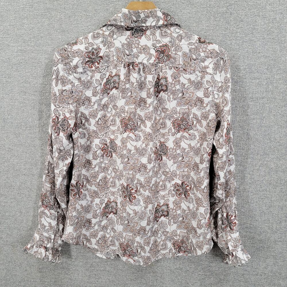 FRAME 70'S RUFFLE SILK TOP, SIZE XS * - Picture 4 of 8
